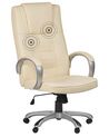 Cadeira de escritório com função de massagem em pele sintética creme GRANDEUR II_816140