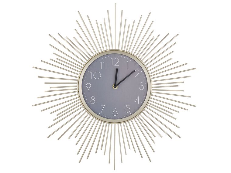 Zegar ścienny słońce ø 45 cm złoto-szary SOLURA_790594