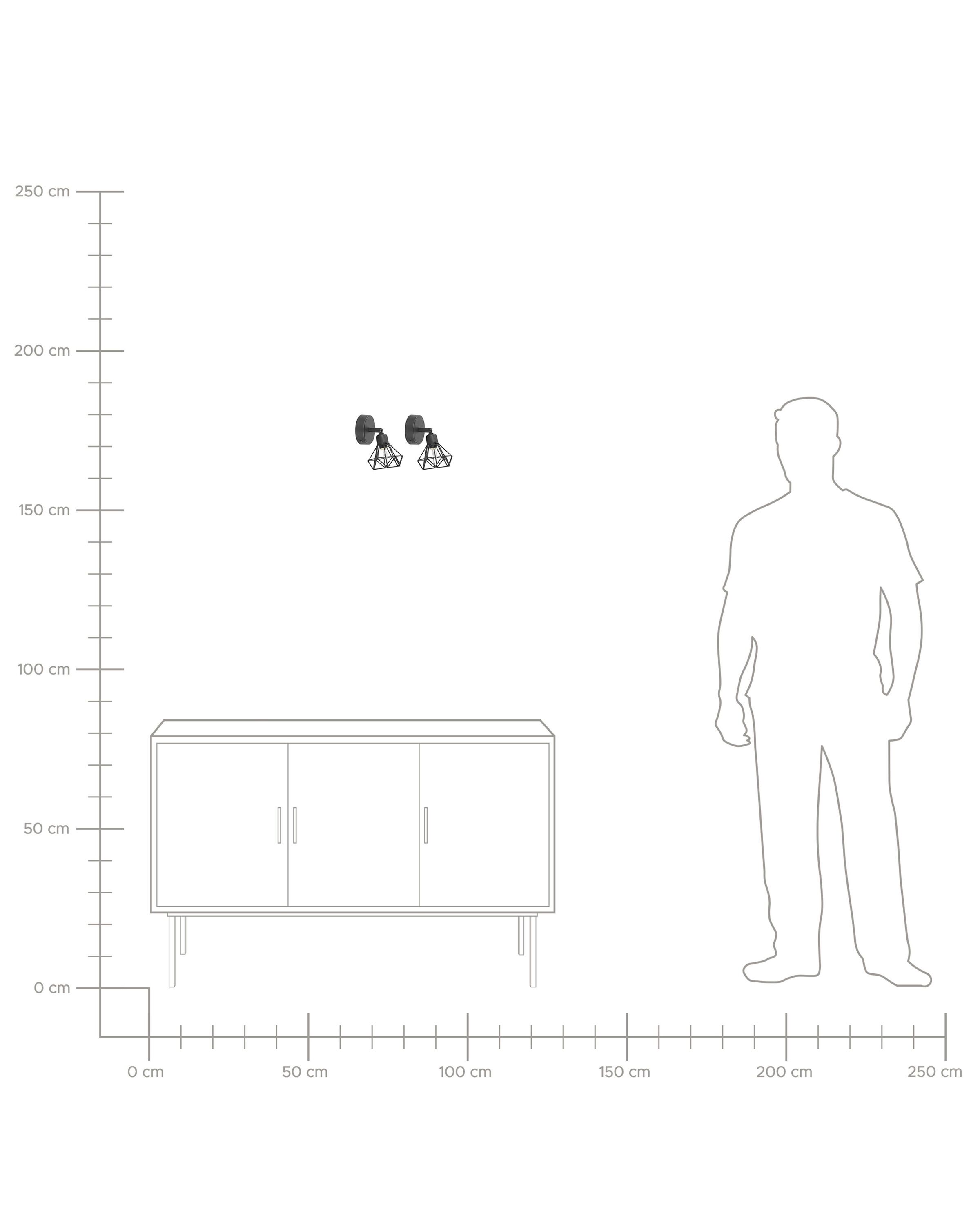 Zestaw 2 lamp ściennych czarny ERMA