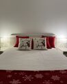 2 poduszki dekoracyjne z reniferem 45 x 45 cm czerwono-białe SVEN_913617
