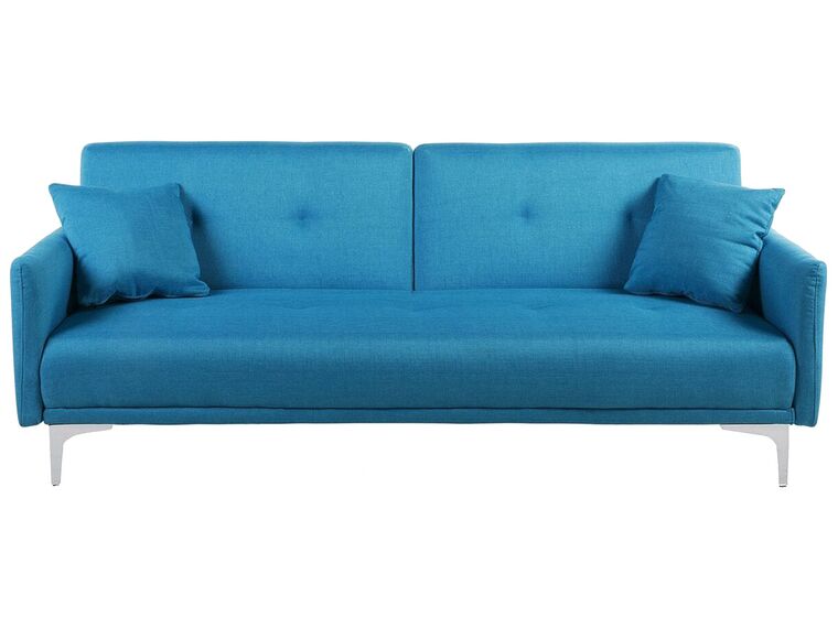 Sofá-cama de 3 lugares em tecido azul marinho LUCAN_404043