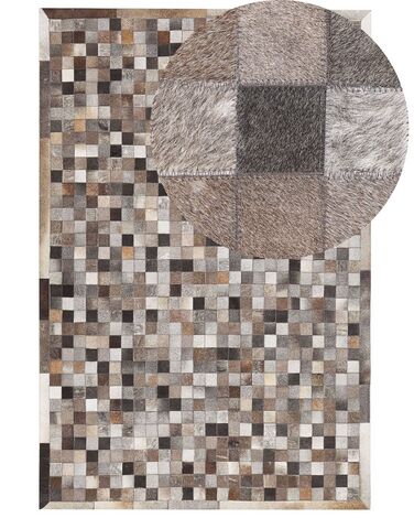 Tapis patchwork en cuir multicolore 160 x 230 cm ARMUTLU