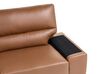 3 Seater Faux Leather Sofa Golden Brown VOGAR_850620