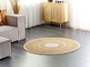 Kulatý jutový koberec ø 140 cm béžový/bílý HALFELI_904081