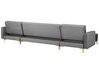 5 Seater U-Shaped Modular Velvet Sofa Grey ABERDEEN_741293