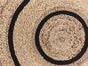 Tappeto tondo in cotone e iuta ⌀ 140 cm beige/nero BUKSE_757844
