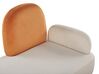 Chaise longue de terciopelo blanco/naranja derecho ARCEY_896112