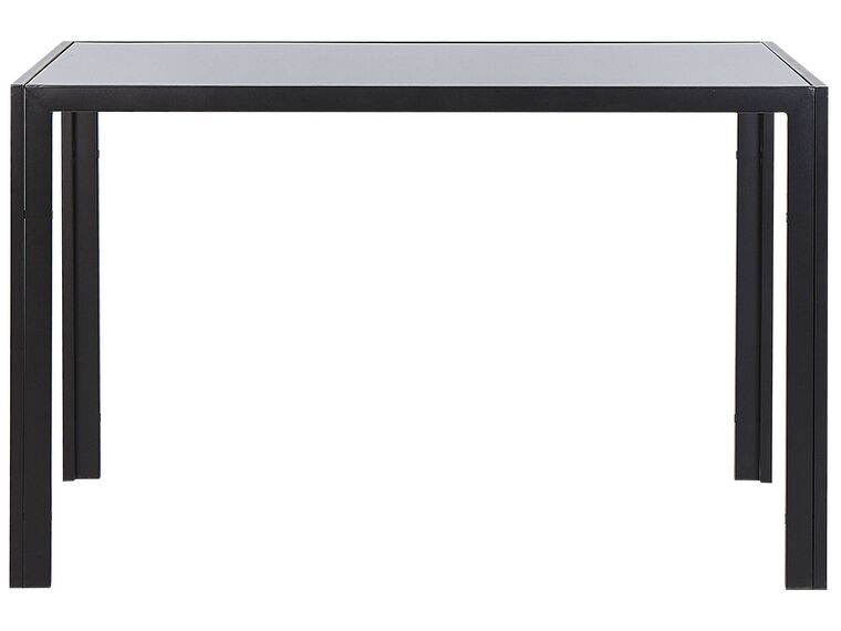 Glass Top Dining Table 120 x 80 cm Black LAVOS Beliani.co.uk