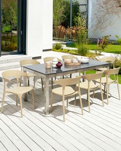 Tuoli muovi hiekanruskea 8 kpl GUBBIO