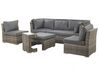 Lounge Set Rattan dunkelbraun 6-Sitzer modular Auflagen grau CORTE_776455