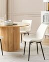 Set of 2 Boucle Dining Chairs White AVILLA_877480