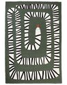 Teppich Wolle dunkelgrün 160 x 230 cm Schlangenmotiv OKAPI_909618