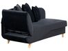 Left Hand Velvet Chaise Lounge with Storage Black MERI II_914235