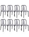 Lot de 8 chaises de jardin gris et noir SPEZIA_901896