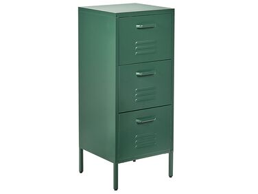 3 Drawer Metal Storage Cabinet Dark Green WOSTOK