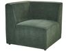 Left Hand 4 Seater Modular Jumbo Cord Corner Sofa with Ottoman Dark Green LEMVIG_875792