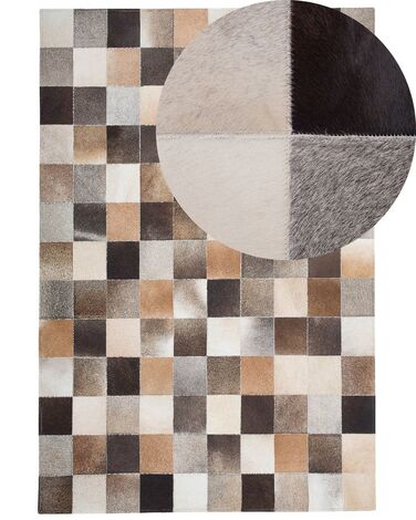 Dywan patchwork skórzany 160 x 230 cm wielokolorowy SOKE