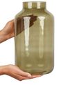 Bloemenvaas olijfgroen glas 30 cm DHOKLA_867373