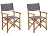 Set of 2 Acacia Folding Chairs Light Wood with Grey CINE_810254