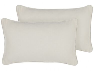 Set of 2 Cushions 30 x 50 cm White HELIOTROPE