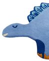 Vlnený detský koberec v tvare dinosaura 100 x 160 cm modrý TREX_910753