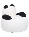 Dětské buklé křeslo ve tvaru pandy bílé/černé VIBY_887350