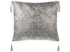 Set of 2 Cushions Geometric Pattern with Tassels 45 x 45 cm Silver CAMELLIA_770342