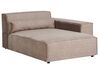 Left Hand 3 Seater Modular Fabric Corner Sofa with Ottoman Brown HELLNAR_912410