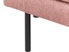 Right Hand 2 Seater Fabric Corner Sofa Pink Brown BREDA_876078