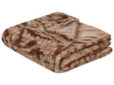 Faux Fur Bedspread 150 x 200 cm Brown BAKIRA