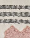 Teppich Baumwolle beige / schwarz 80 x 150 cm abstraktes Muster Fransen Kurzflor MURADIYE_817049