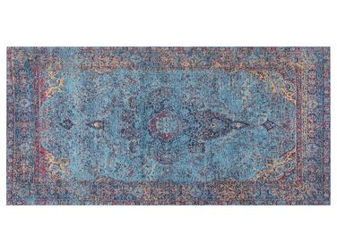 Kék pamutszőnyeg 80 x 150 cm KANSU