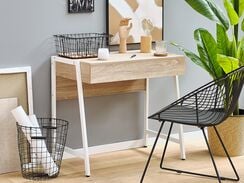 Kirjoituspöytä vaalea puu/valkoinen CARTER