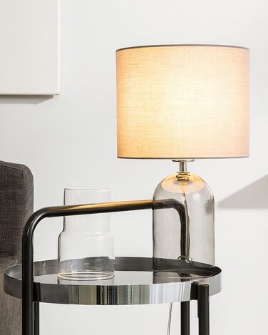 Table Lamp Transparent with Grey DEVOLL