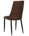 Set of 2 Faux Leather Dining Chairs Brown CLAYTON_780346