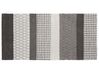 Teppich Wolle grau 80 x 150 cm Streifenmuster Kurzflor AKKAYA_751814