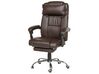 Reclining Faux Leather Executive Chair Dark Brown LUXURY_744085