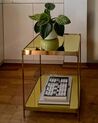 Tavolino da divano vetro temperato e metallo oro 41 x 41 cm ALSEA basso_884190
