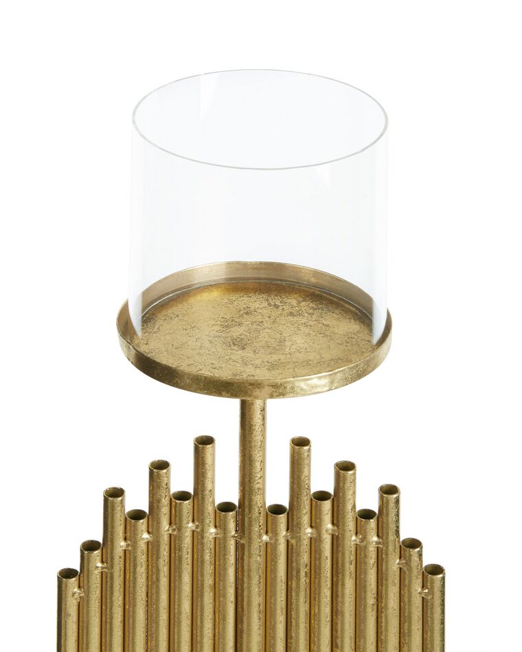 Metal Hurricane Candle Holder 47 cm Gold NIAS Beliani.co.uk