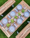 Trädgårdmöbelset av bord och 2 bänkar vit/brun SCANIA_871205