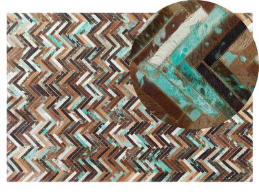 Dywan patchwork skórzany 140 x 200 cm wielokolorowy AMASYA