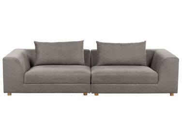 3-personers sofa brun med hynder LERMON