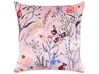 Set of 2 Velvet Cushions Flower Motif 45 x 45 cm Pink ANEMONES_854585