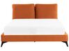 Łóżko welurowe 160 x 200 cm pomarańczowe MELLE_829887