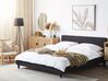 Fabric EU Super King Size Bed White LED Black FITOU_796164