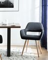 Set of 2 Fabric Dining Chairs Black CHICAGO_696156