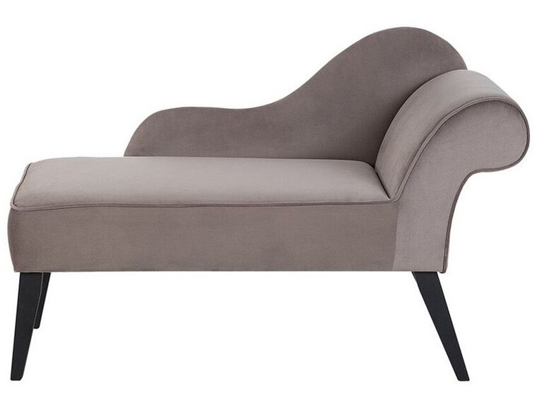 Right Hand Velvet Chaise Lounge Taupe BIARRITZ_733869