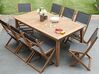 Zestaw ogrodowy drewniany stół 8 krzeseł i 2 leżaki szary CESANA_696124