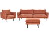 Fabric Living Room Set with Ottoman Golden Brown VINTERBRO_907068