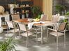 6 Seater Garden Dining Set Eucalyptus Wood Top with Beige Chairs GROSSETO_768436